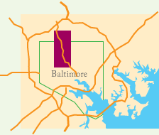 Map of trail showing it in relationship to Baltimore.